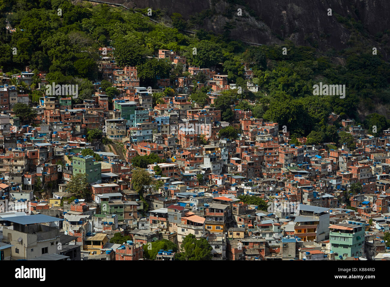 Favela rocinha (la favela más grande de Brasil, Rio de Janeiro, Brasil, América del Sur Foto de stock