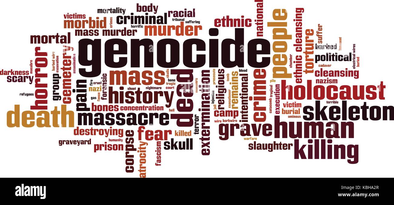 La palabra genocidio concepto cloud ilustración vectorial. Ilustración del Vector