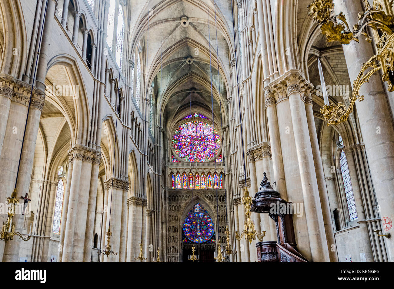 En Reims, la Catedral; Reims, Kathedrale Notre Dame Foto de stock