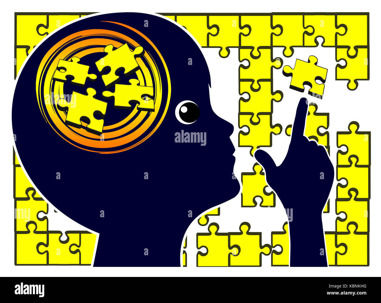 Los puzzles son bromistas cerebrales para los niños en la educación de la primera infancia Foto de stock