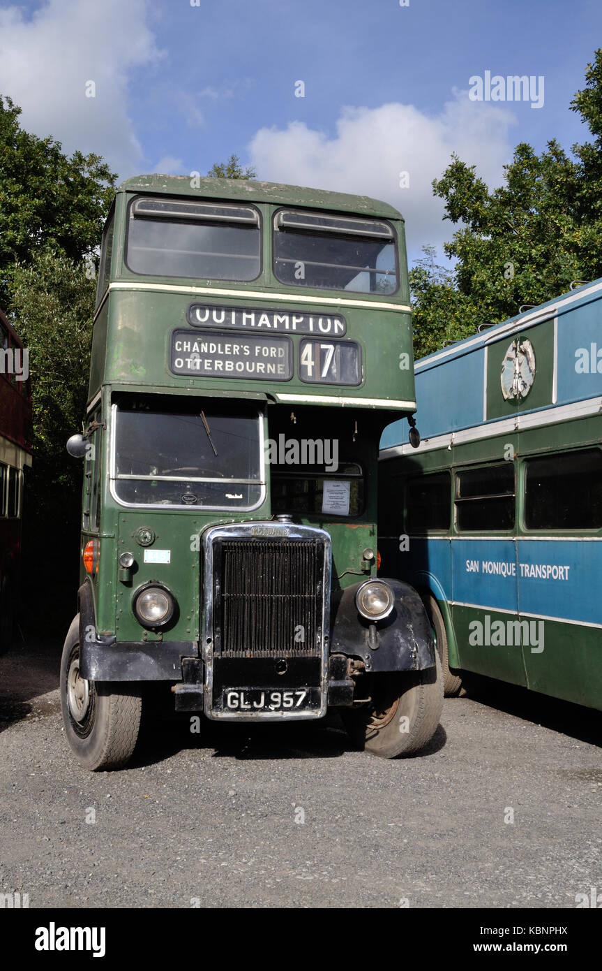 Hants preservados & Dorset Leyland PD1 GLJ 957 es visto en el oeste de Inglaterra Colección de transporte abierta en el día 6/10/13. Foto de stock