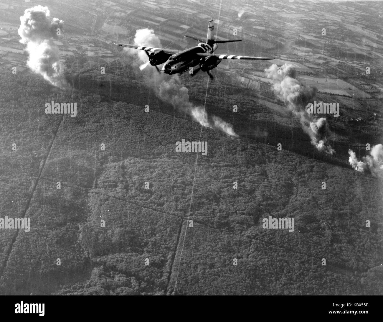 Martin b26 marauder. american avión bombardero en acción durante la II Guerra Mundial Foto de stock