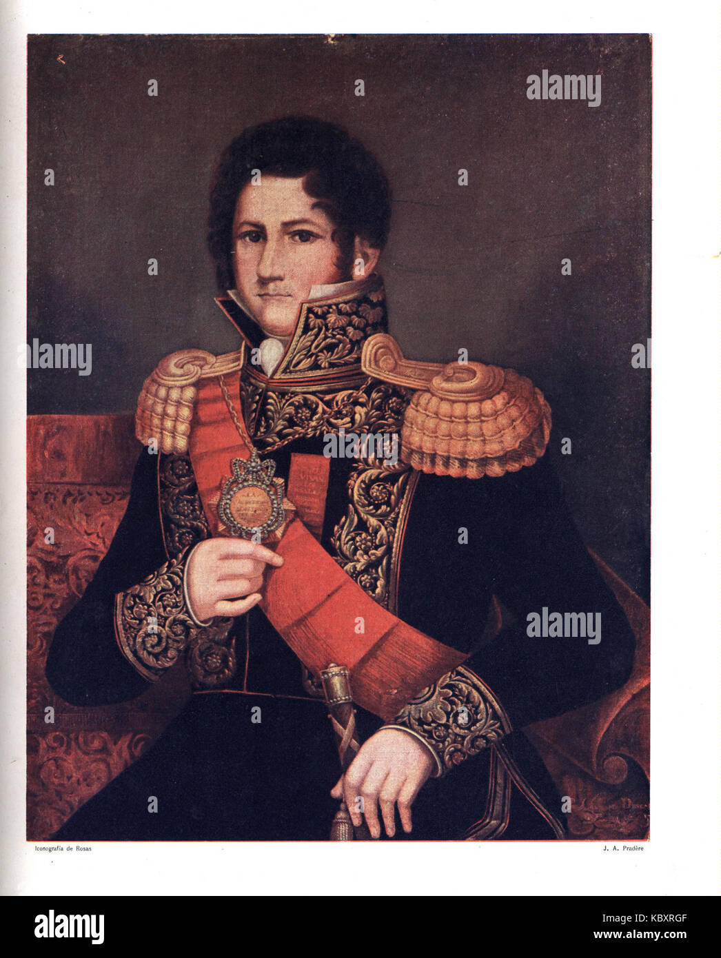 Juan Manuel de Rosas Cayetano Descalzi, color Foto de stock