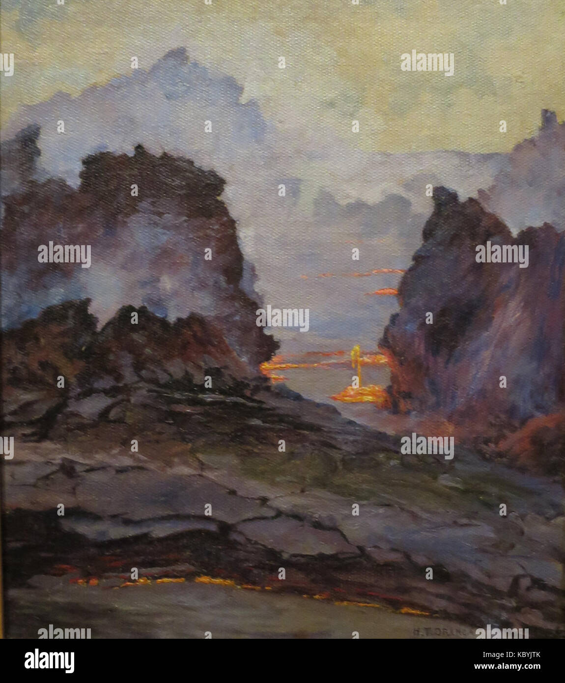 "Sin título" por Helen Dranga, óleo sobre tela, colección privada I Foto de stock