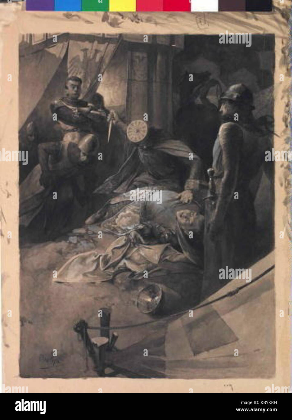 Autor Alfons Mucha 24.7.1860 14.7.1939 Smrt Valdstejna ilustrace escenas ke et episodios de lhistoire dAllemagne Foto de stock