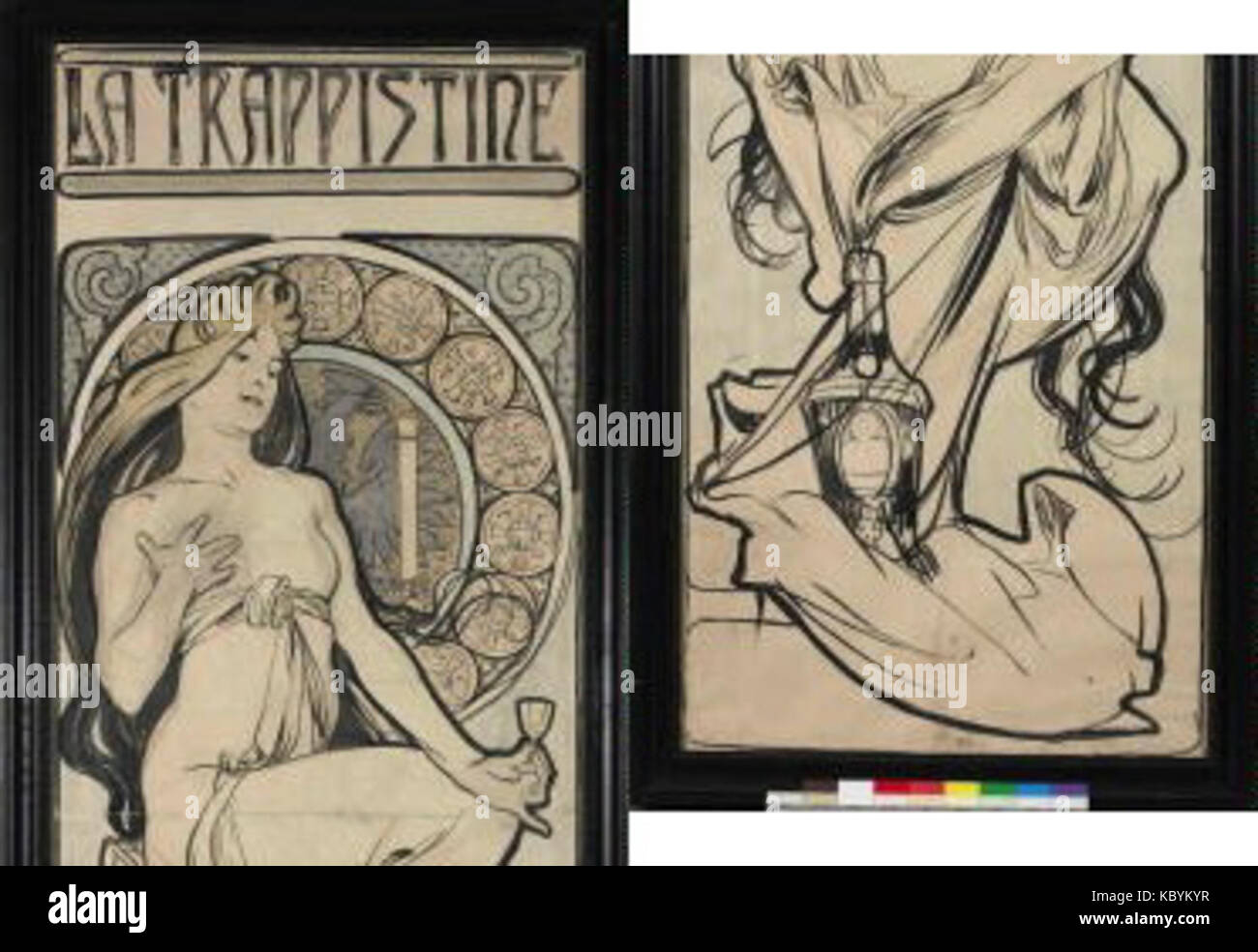 Autor Alfons Mucha 24.7.1860 14.7.1939 La Trappistine navrh na plakat Foto de stock