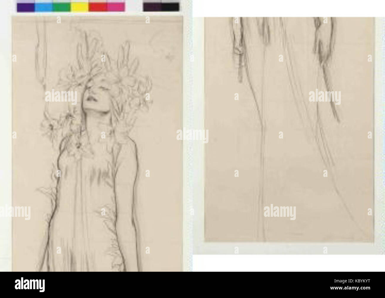 Autor Alfons Mucha 24.7.1860 14.7.1939 Lilie dekorativni panneau ze serie ctyr kvetin Foto de stock