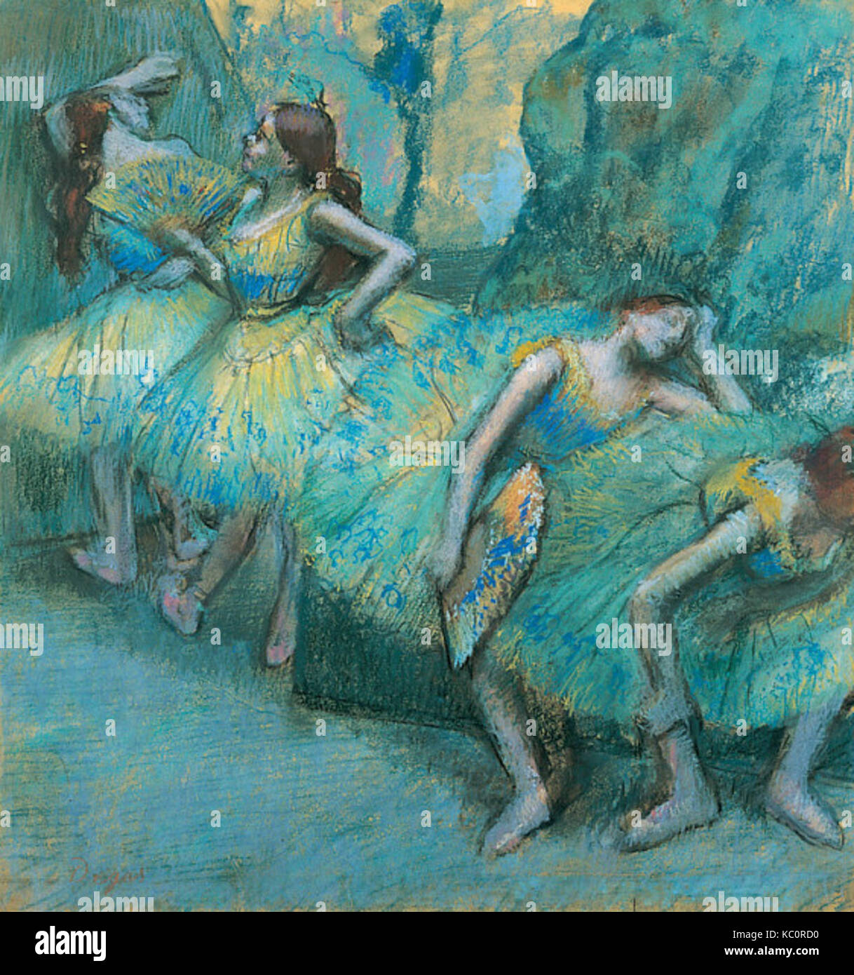 Edgar Degas bailarinas en las alas. Foto de stock