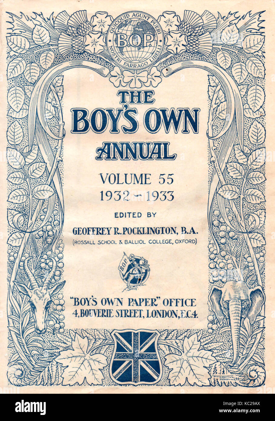 El título de la página del muchacho anual propio - Volumen 55 - 1932-1933 Foto de stock