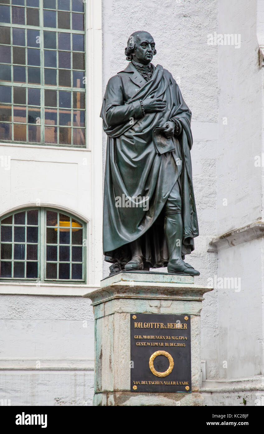 Alemania, Turingia, Weimar, monumento al filósofo y teólogo Johann Gittfried pastor en la Iglesia de San Pedro y san Pablo Foto de stock