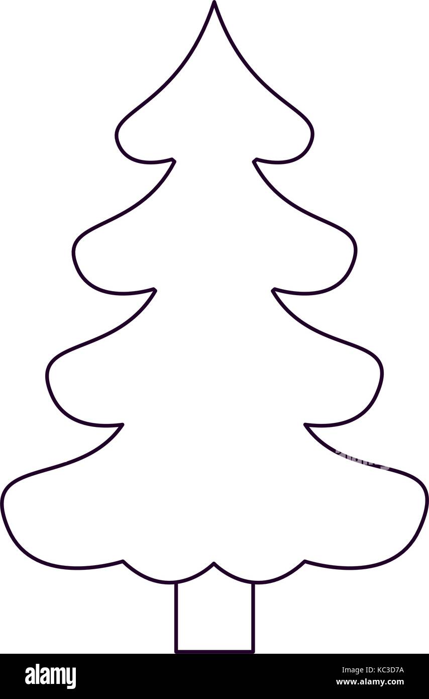 Árbol de navidad tronco de pino con silueta sobre fondo blanco Imagen  Vector de stock - Alamy