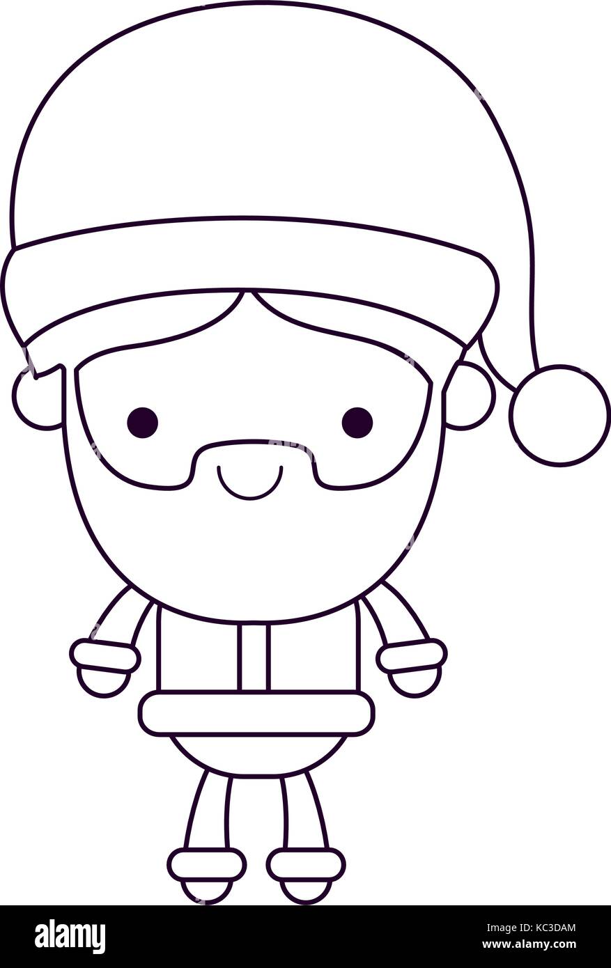 Santa Claus cartoon de cuerpo completo expresión sonriente silueta