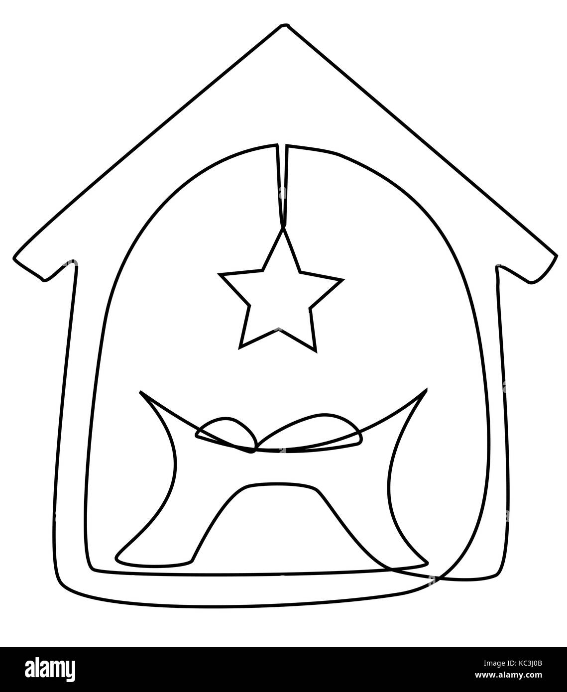 Jesus Bebe Un Dibujo De Linea Imagen Vector De Stock Alamy