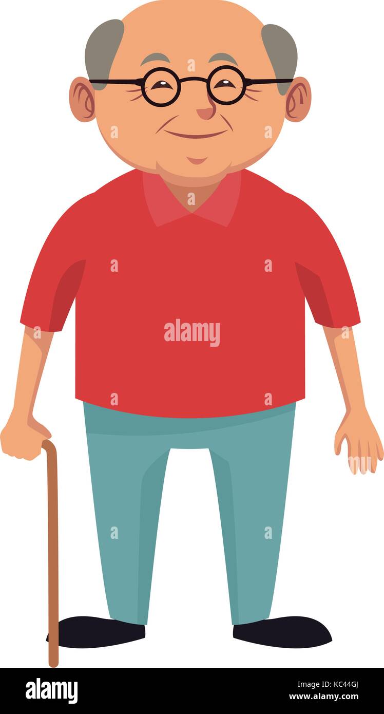 Cute dibujos animados de abuelo Imagen Vector de stock - Alamy