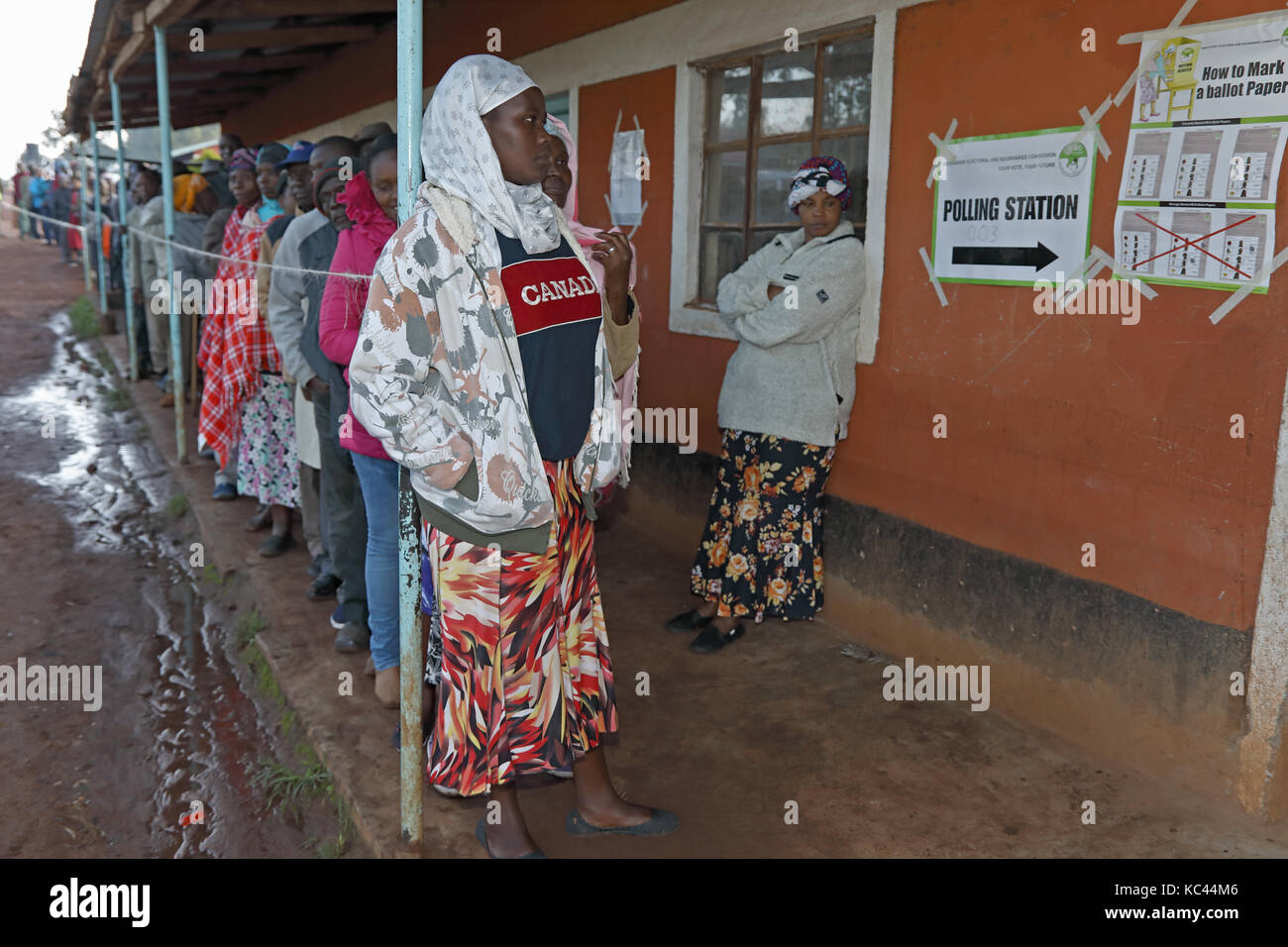 Elección de Kenya, 8 de agosto de 2017, cerca de Kitale Kenya Foto de stock