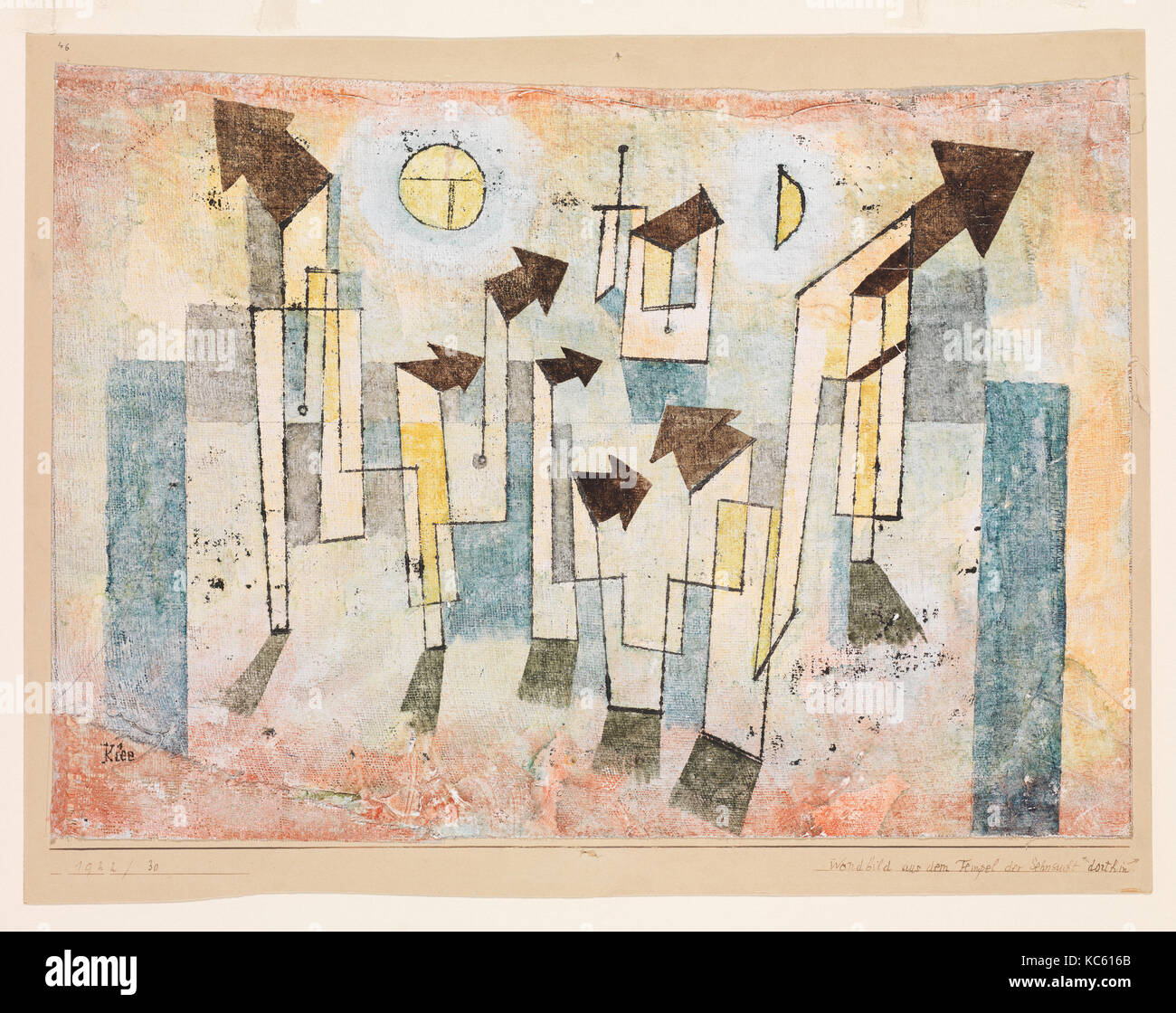 Mural del templo de anhelo ↖Thither↗, Paul Klee, 1922 Foto de stock