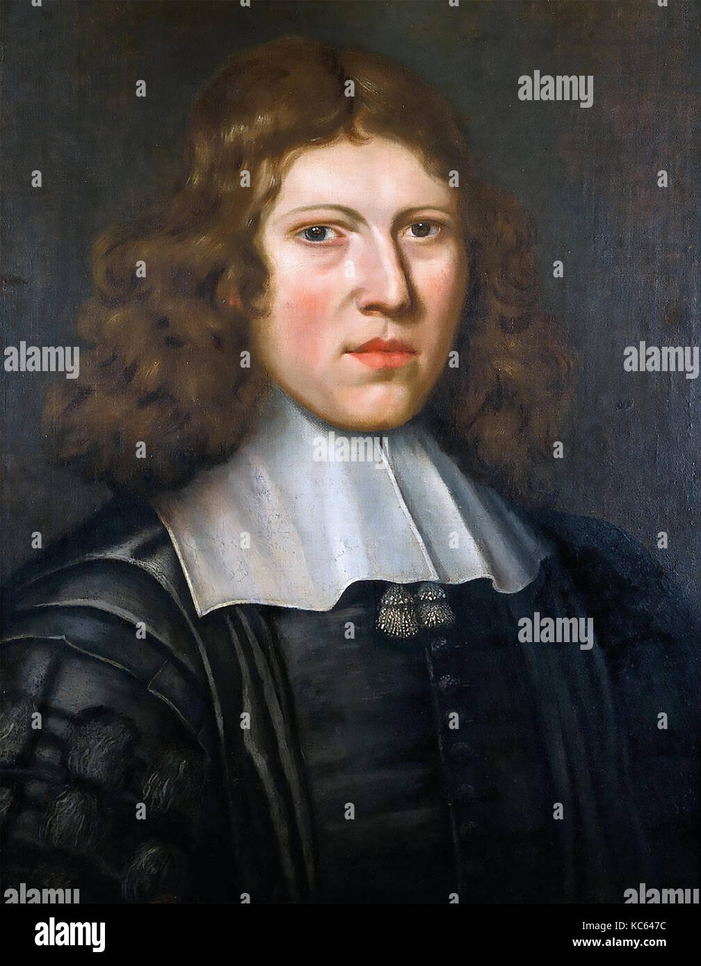 Richard LOWER (1631-1691) médico inglés pintado por el artista flamenco Jacob Huysmans alrededor de 1665 Foto de stock