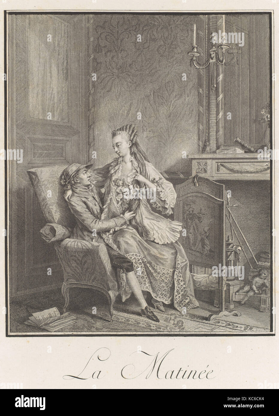 La Matinée (L'heureuse Europea), después de Sigmond Freudeberg, después de 1789 Foto de stock