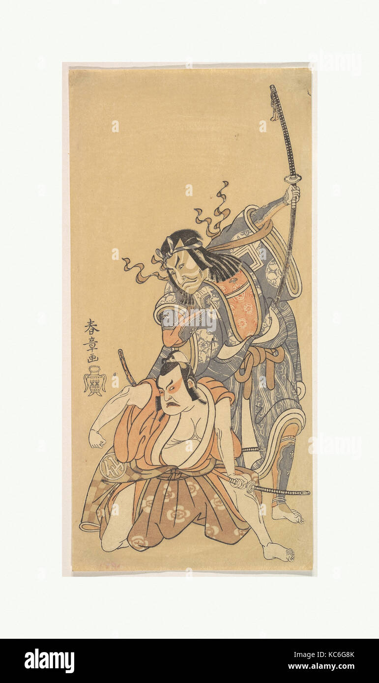 Escena del drama 'Soga Moyo Aigo no', Katsukawa Shunshō Wakamatsu, fecha 1769 Foto de stock