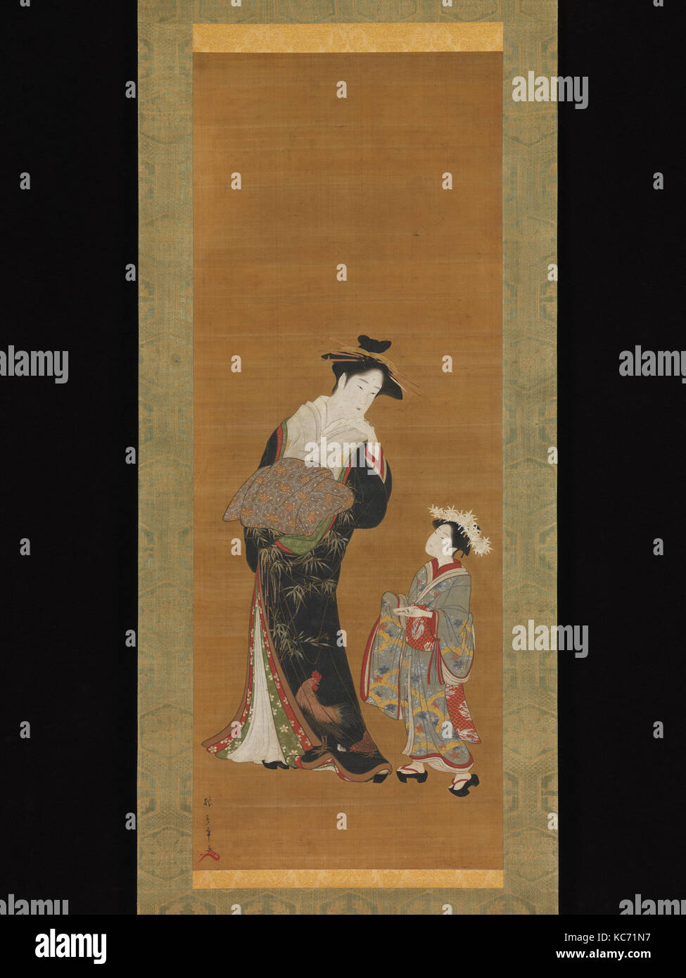 Cortesana y su operadora, Katsukawa Shunshō, siglo XVIII Foto de stock