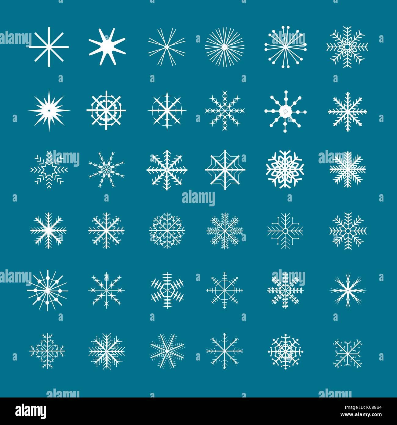 Conjunto de copo de nieve de navidad Ilustración del Vector