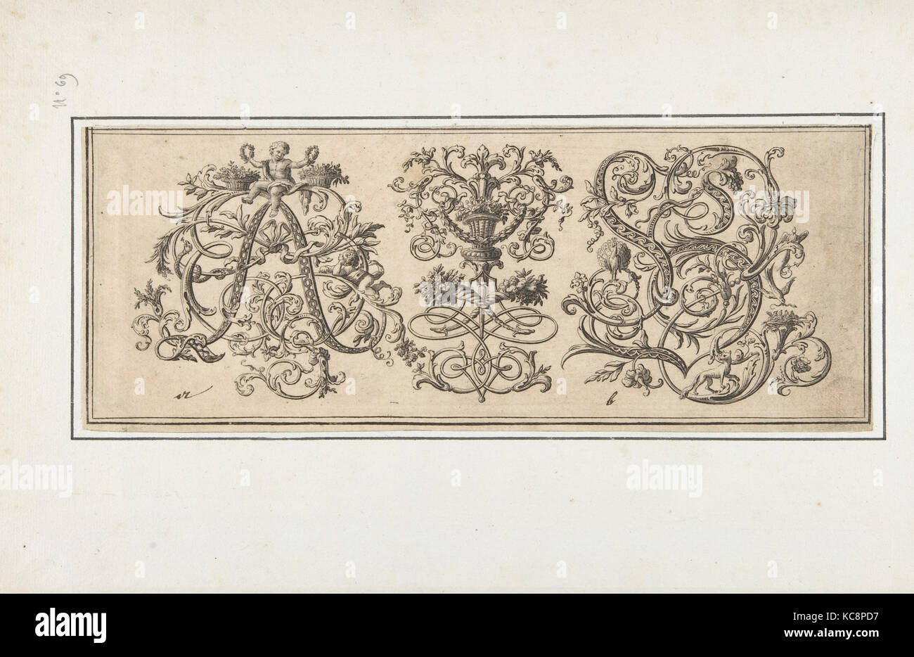 "Orthographia', pl.2, Johann Daniel Preissler, late 17th-siglo de mid-18th Foto de stock