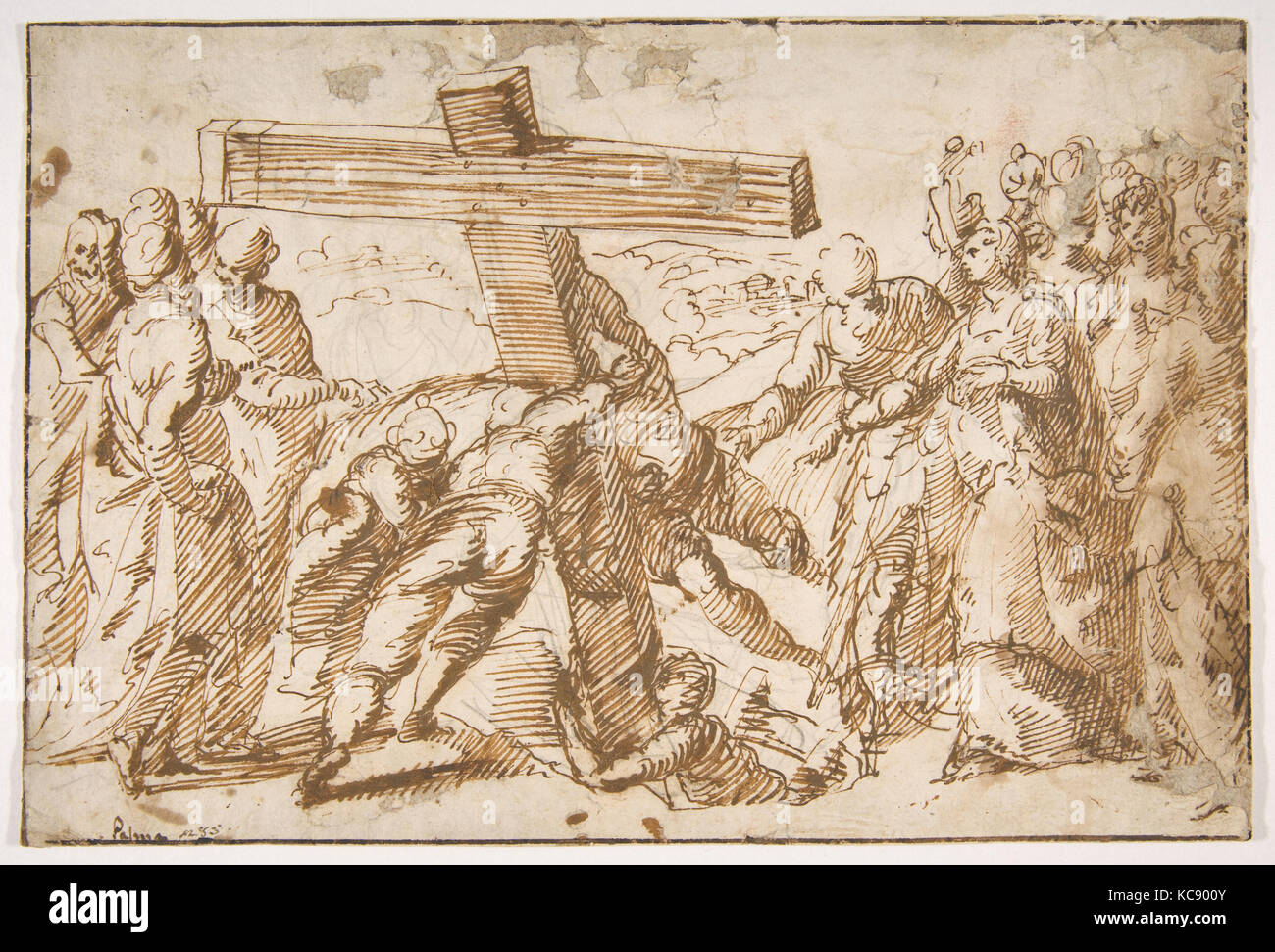 El descubrimiento de la Verdadera Cruz, Bernardo Strozzi, 1581-1644 Foto de stock