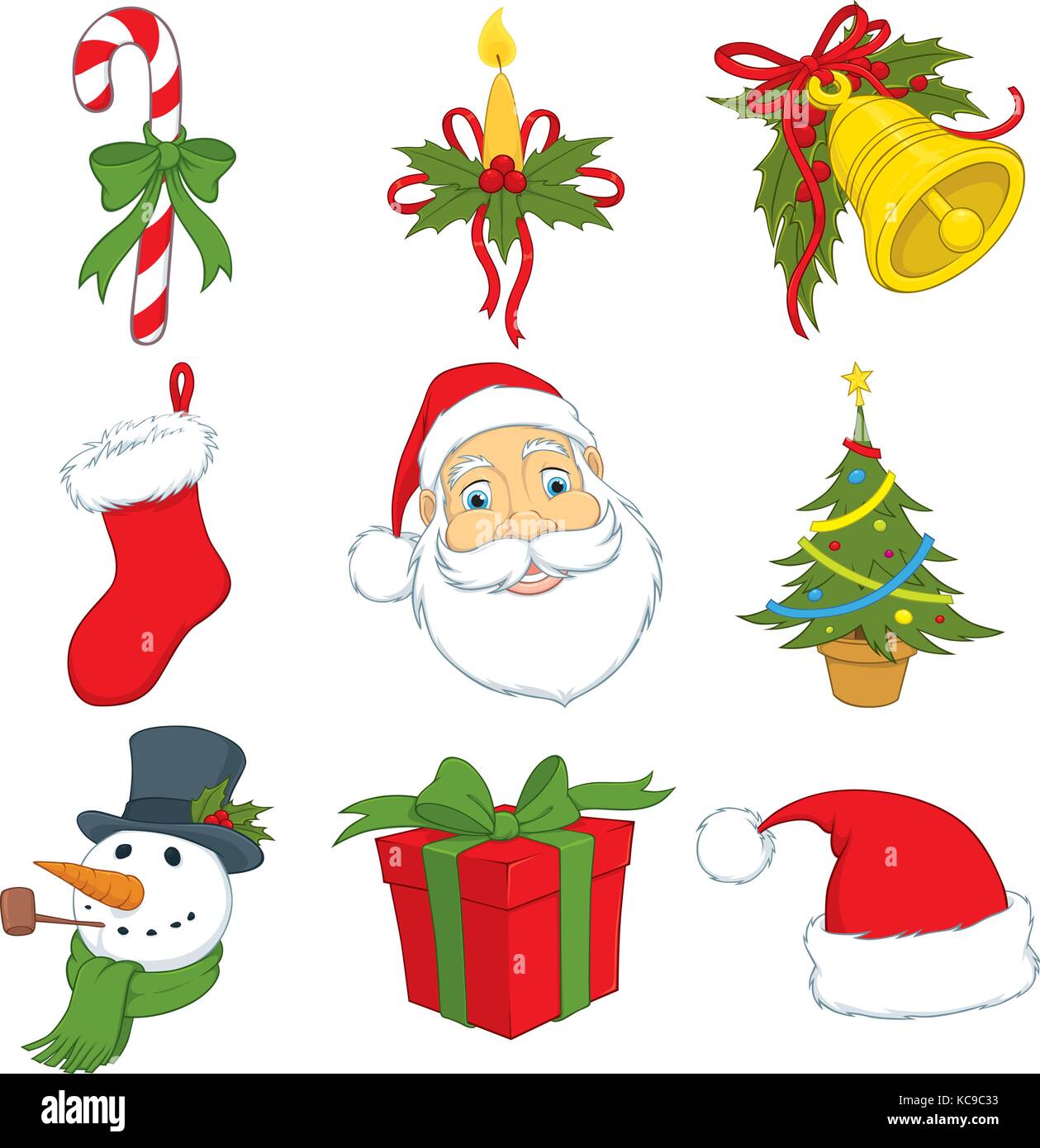 Ilustración vectorial, conjunto de 9 Navidad iconos relacionados Imagen  Vector de stock - Alamy