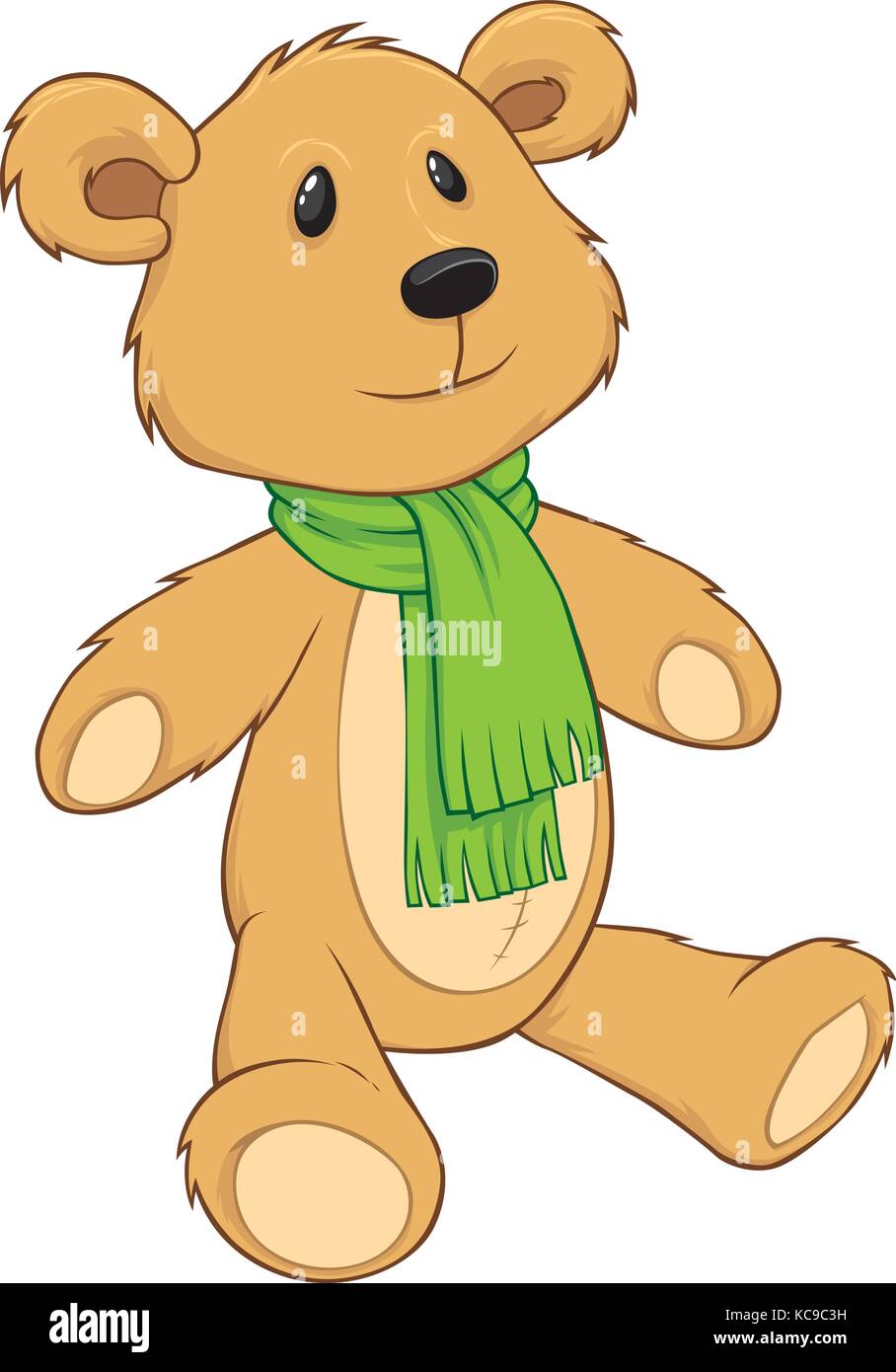 Lavandería a monedas recurso renovable Tutor Ilustración vectorial de oso de peluche llevar bufanda verde Imagen Vector  de stock - Alamy