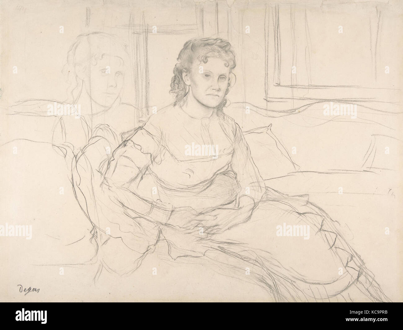 Estudio de Mme Théodore Gobillard, 1869, Grafito sobre pale buff tejió,  hoja de papel: 13 1/8 x 17 5/16 in. (33,3 x 44 cm), Dibujos Fotografía de  stock - Alamy