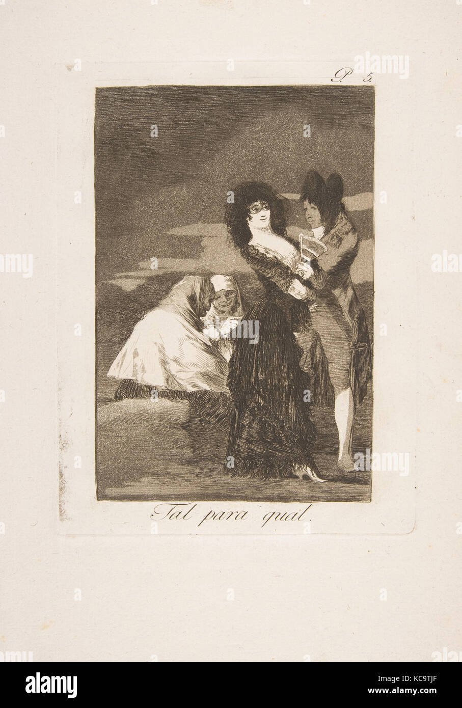 Placa 5 de 'Los Caprichos': dos de una clase (Tal qual Pará), Goya, 1799 Foto de stock