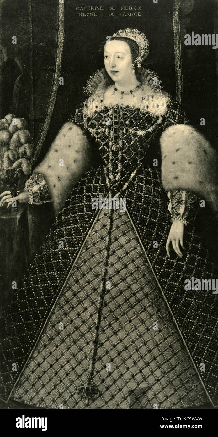 Retrato de Catalina de Médicis, Reina de Francia Foto de stock