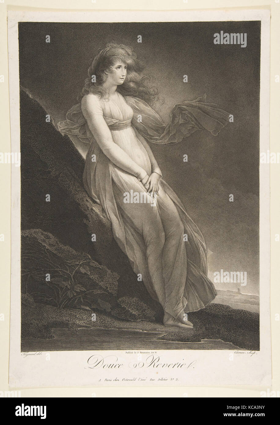 La Douce Reverie, después de Alexandre Evariste Fragonard, 1793-1843 Foto de stock