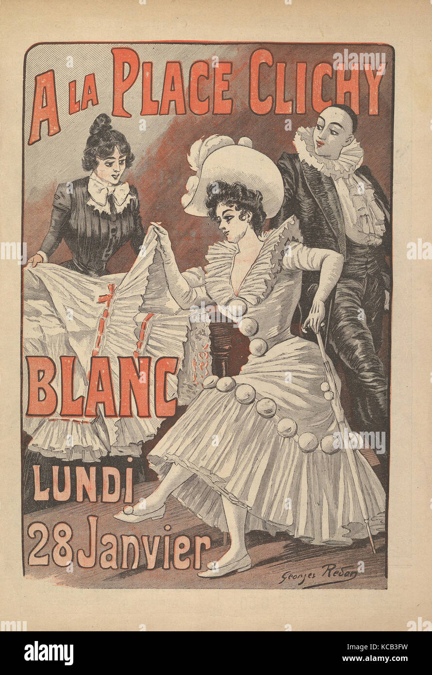 Los Grands Magasins de la Place Clichy, Exposition Annuelle de Blanc, Georges Redon, del siglo XIX. Foto de stock