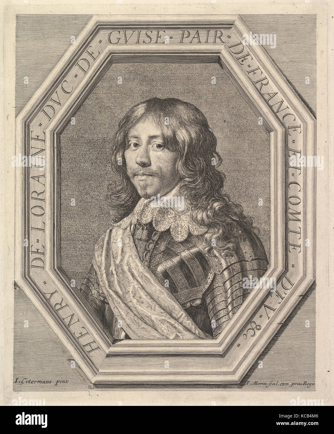 Enrique II de Lorena, Duc de Guise, el grabado, el segundo estado, hoja: 12  5/8 x 10 3/8 pulg. (32 x 26,3 cm), imprime, Jean Morin (Francés Fotografía  de stock - Alamy