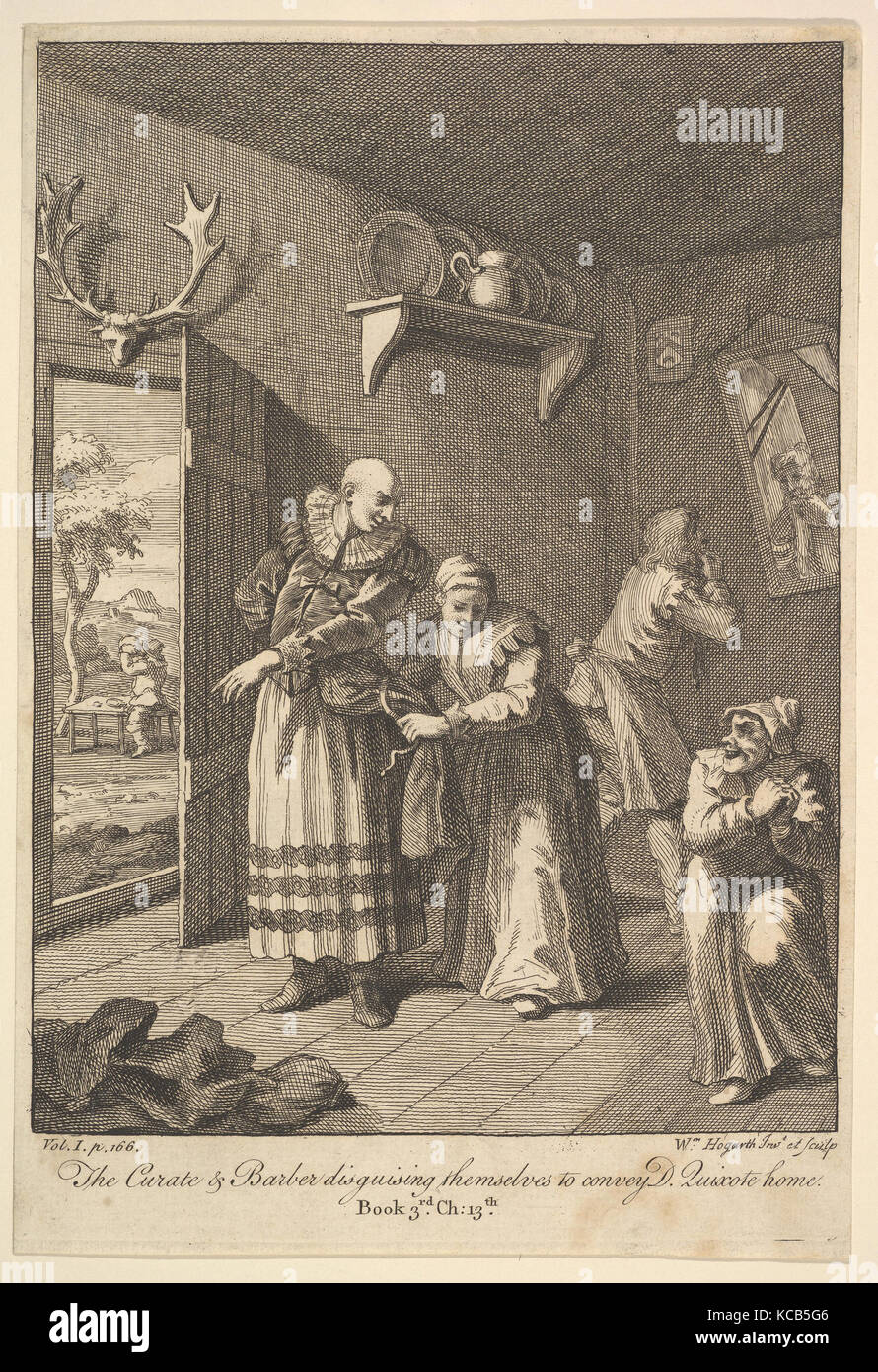 El cura y el barbero Disfrazándose para transmitir Don Quijote Home (seis  ilustraciones para Don Quijote), William Hogarth Fotografía de stock - Alamy