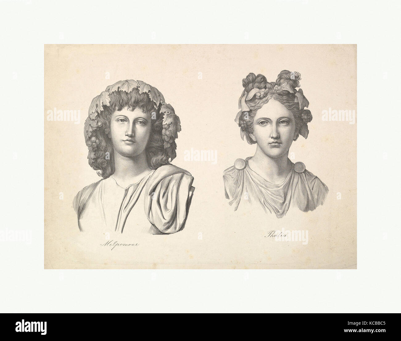 Melpomene y Thalia, Johann Gottfried Schadow, 1823-26 Foto de stock
