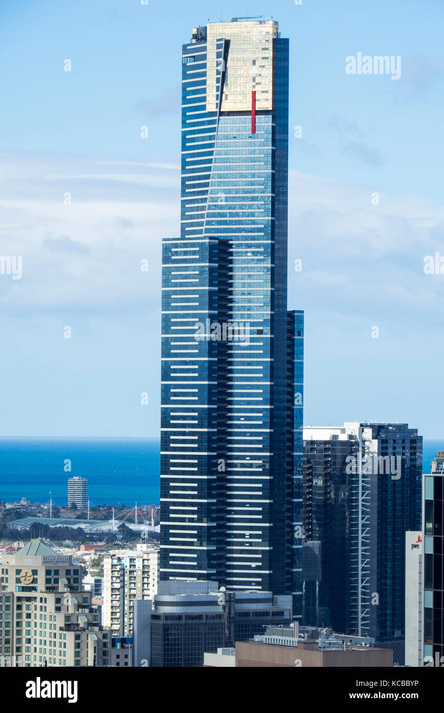 Eureka Tower, la torre residencial más alto en el hemisferio sur, ubicada en Melbourne, Victoria, Australia. Foto de stock