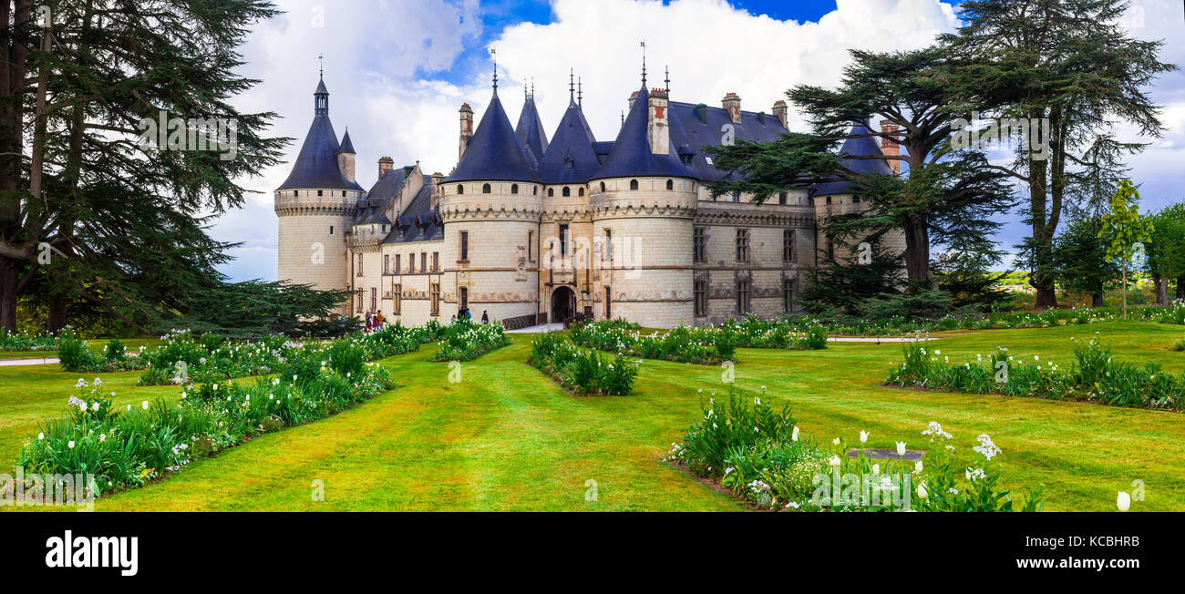 Castillos de cuento de hadas de Francia - Chaumont-sur-Loire Foto de stock
