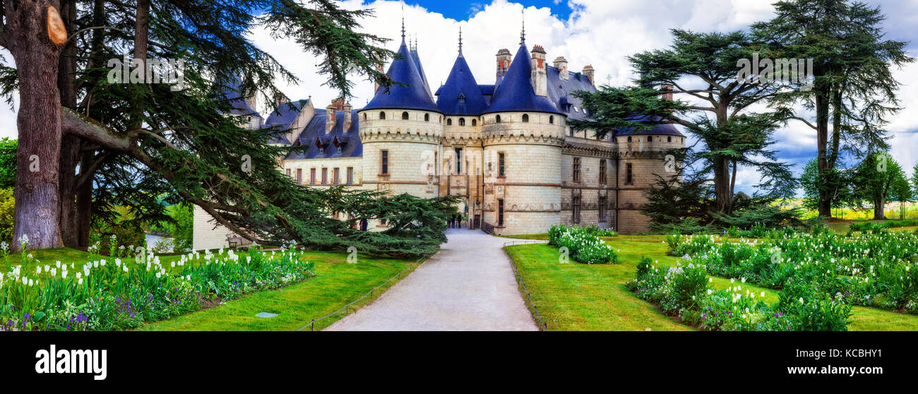 Castillos de cuento de hadas de Francia - Chaumont-sur-Loire Foto de stock