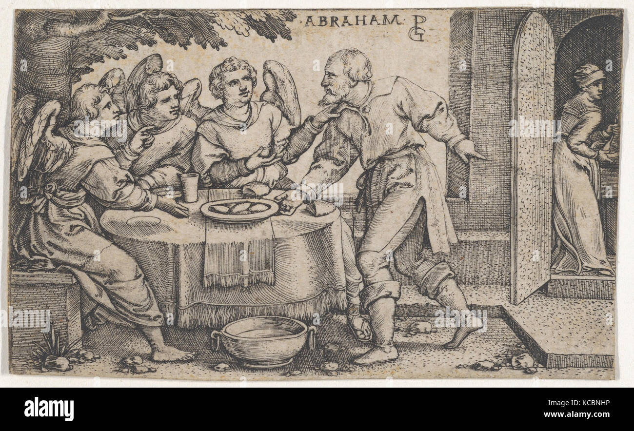 Los tres ángeles visitan a Abraham, desde la historia de Abraham,