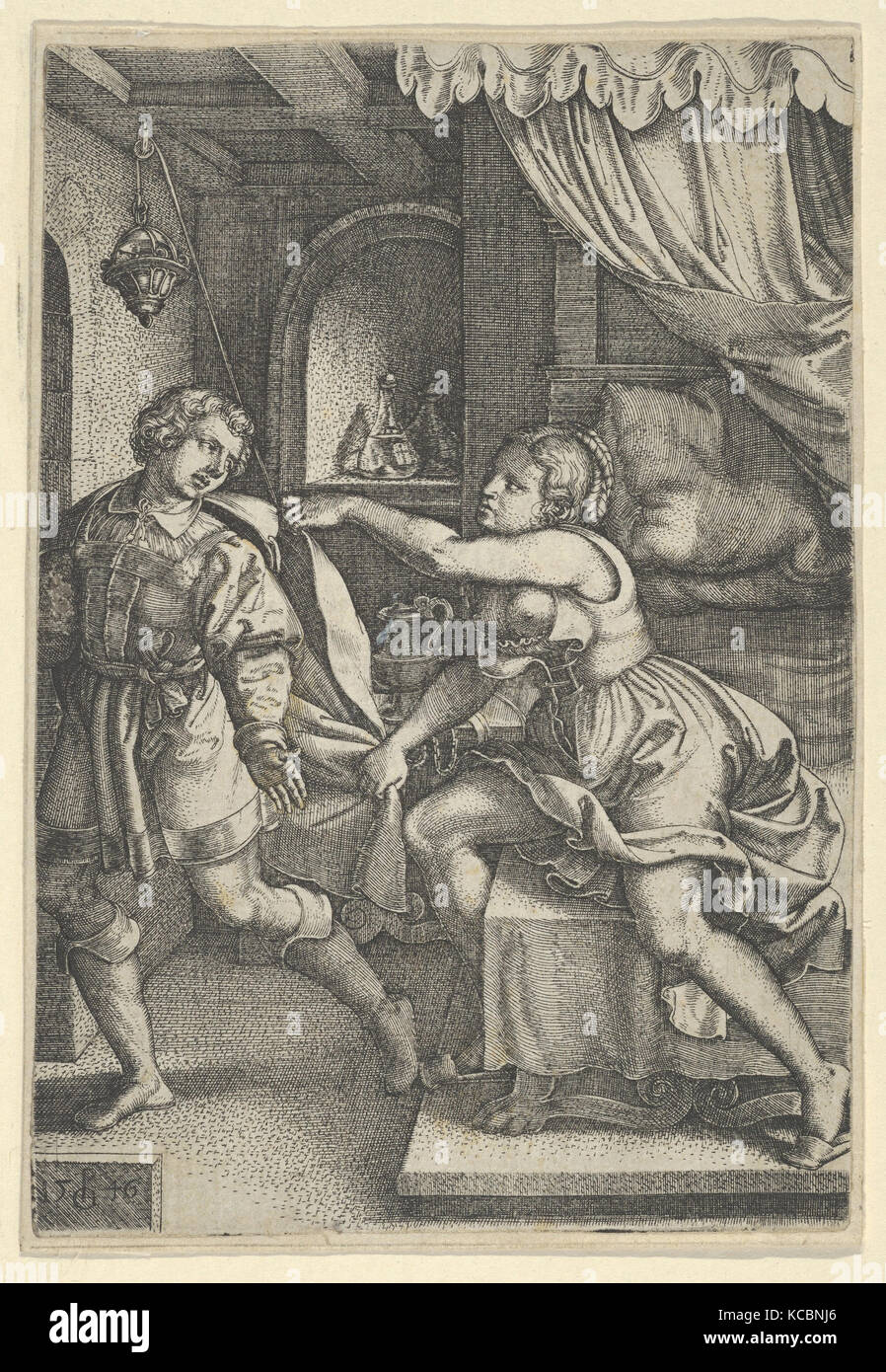 José y la esposa de Potifar, desde la historia de José, Pencz, 1546 Fotografía de stock José y la esposa de Potifar, desde la historia de José, Pencz, 1546 Fotografía de stock