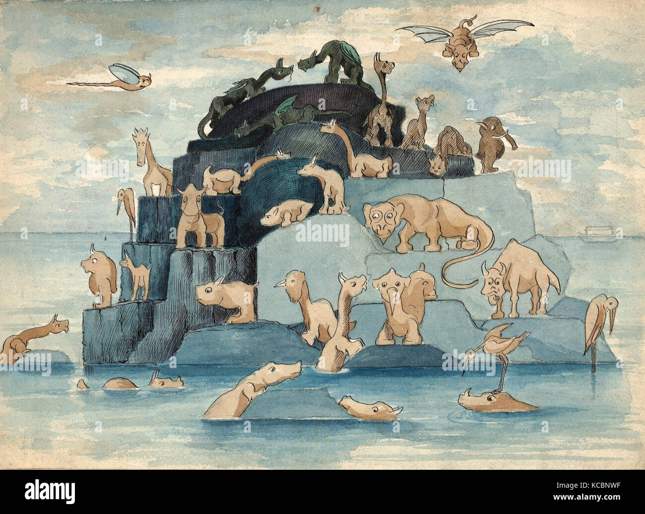 Dibujos y Grabados, Dibujo, animales fantásticos dejó el arca, Artista,  Herbert E. Crowley, británicos, Londres 1873-1939 Zurich Fotografía de  stock - Alamy