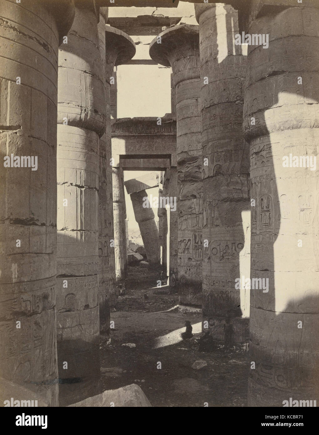 Hypostyle Haute-Egypt, Salle à Karnak, Adolphe Braun, ca. 1870 Foto de stock