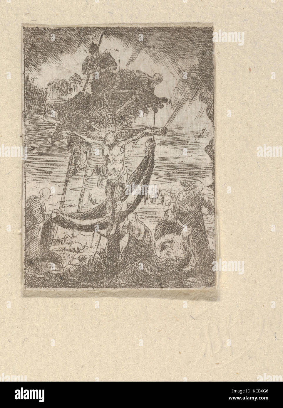 Intérieur de Paysans (campesinos interior), Rodolphe Bresdin, 1850 Foto de stock