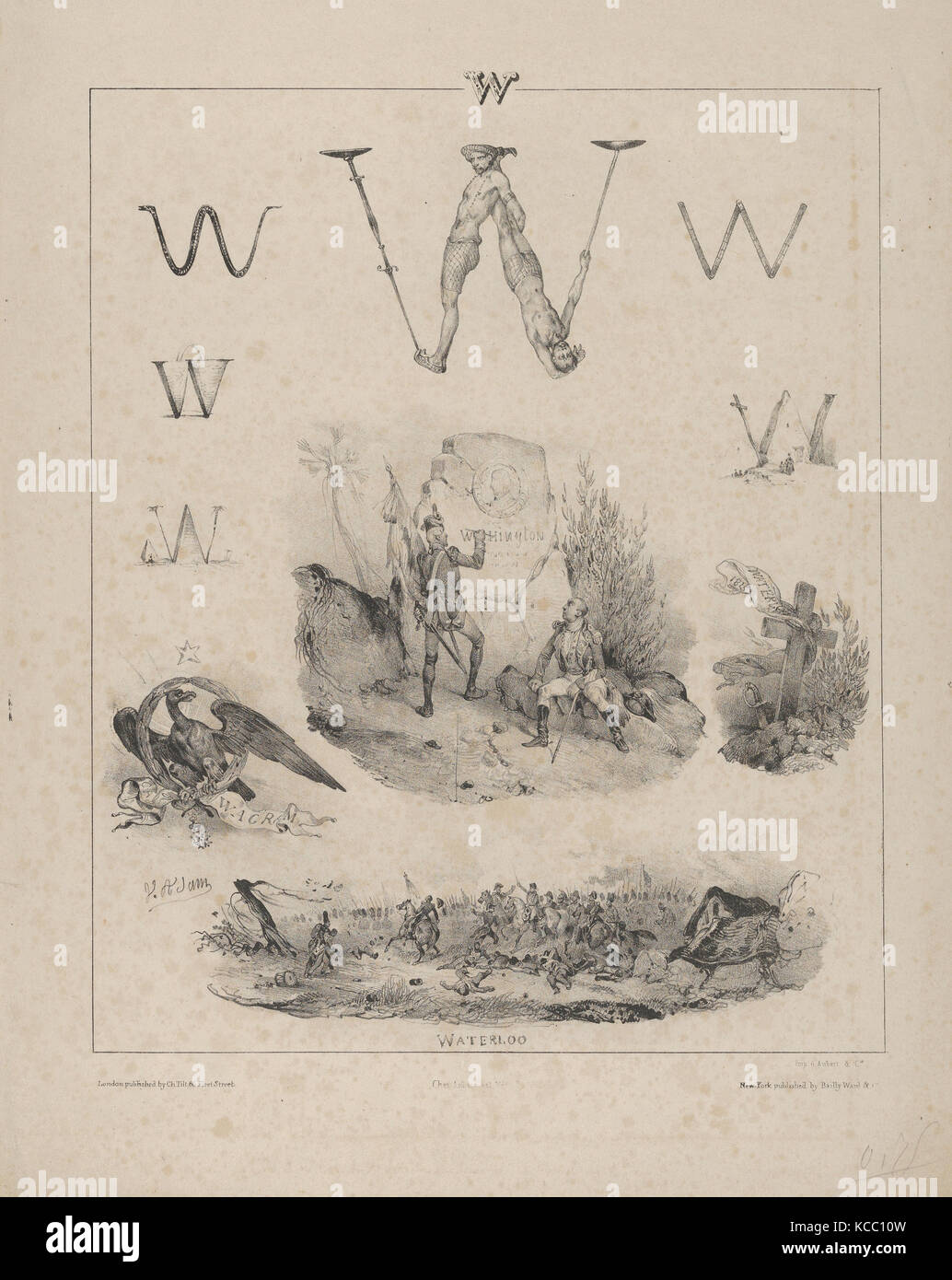 La letra "W": Washington, Wagram, Waterloo, Víctor Adán, 1833 Foto de stock
