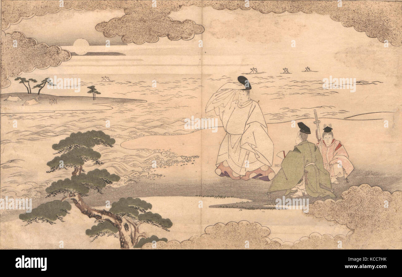 Moon-Mad 狂月坊, El Monje, o loco contemplando la luna (Kyōgetsubō), Kitagawa Utamaro, 1789, octavo mes Foto de stock