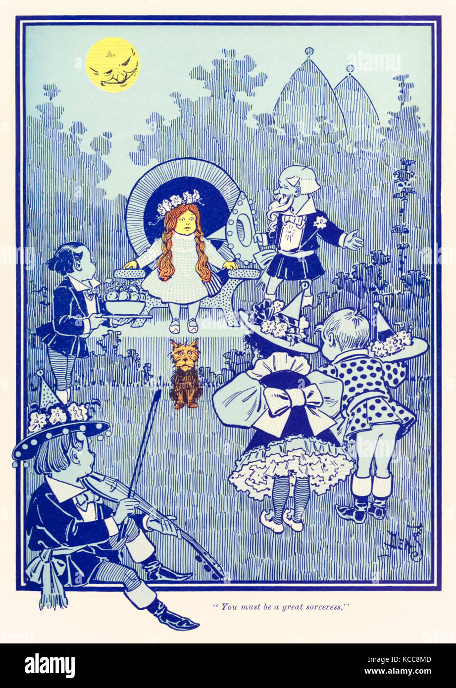 "Debe ser una gran hechicera." desde "El Maravilloso Mago de Oz" por L. Frank Baum (1856-1919) con imágenes por W. W. Denslow (1856-1915). Ver más información a continuación. Foto de stock