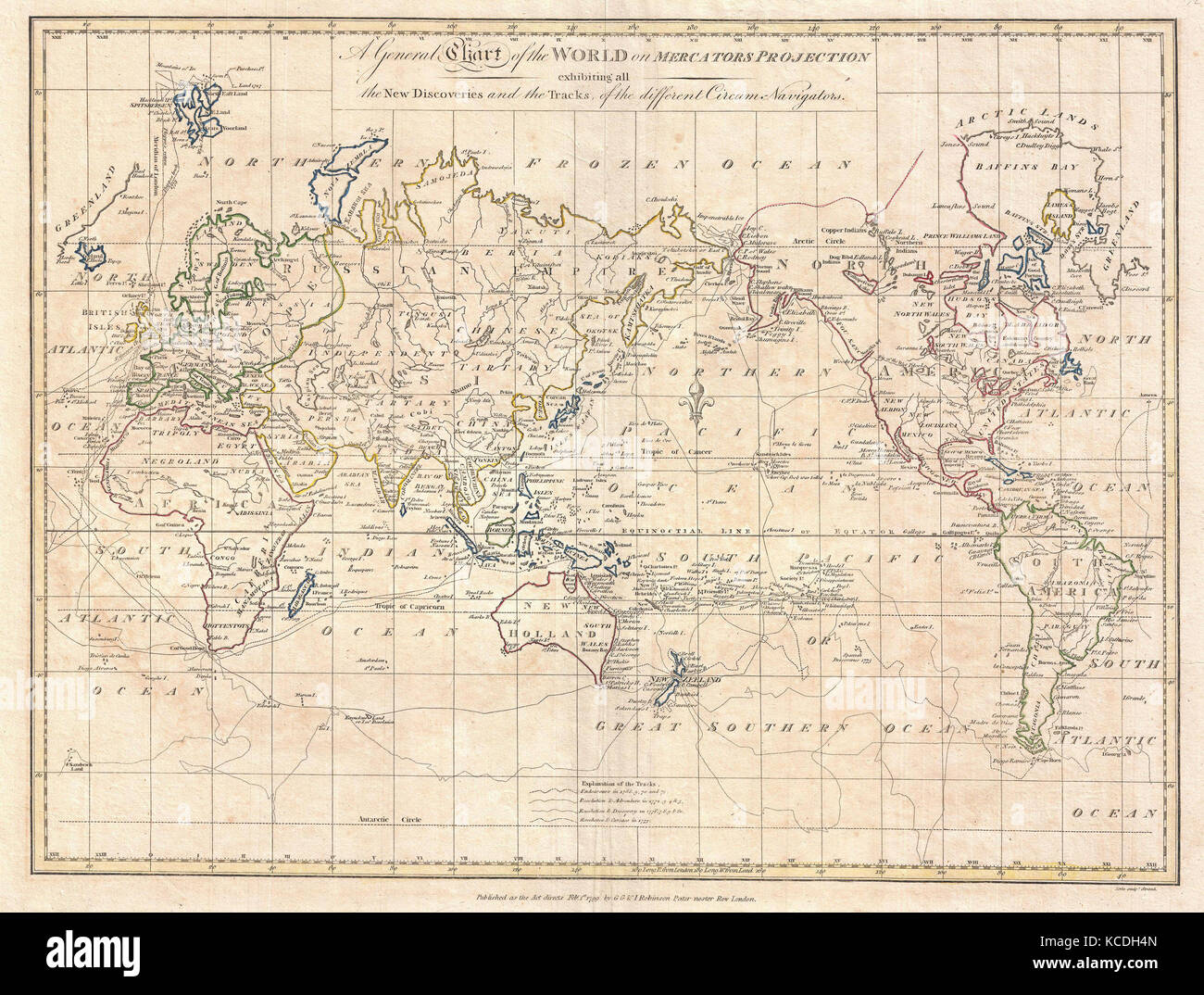 1799 Cruttwell Mapa Del Mundo En La Proyección De Mercator Fotografía De Stock Alamy 3803