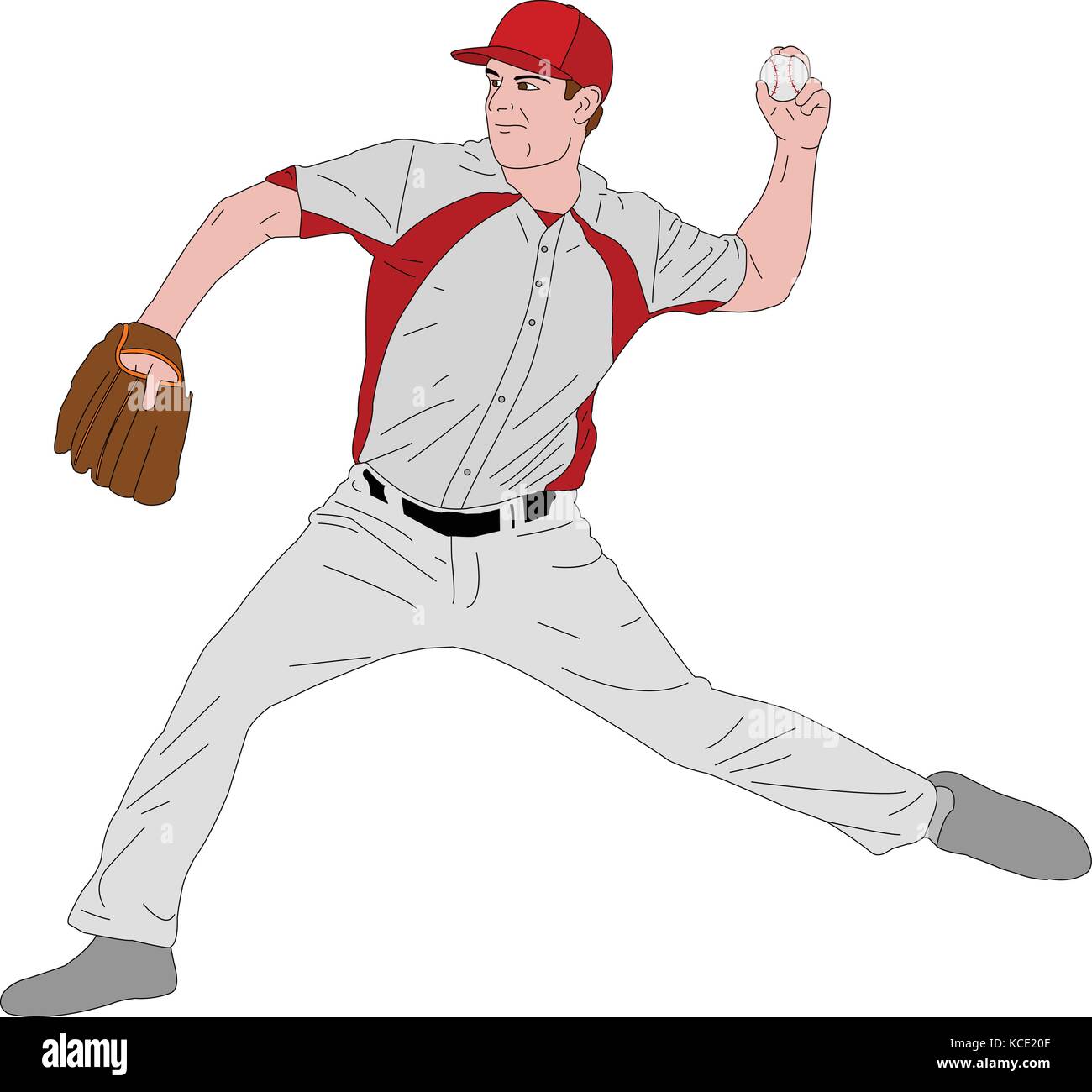 Lanzador de béisbol ilustración detallada - vector Ilustración del Vector